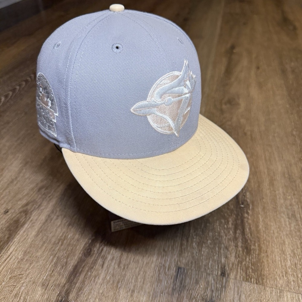 Hat Club Toronto Blue Jays‎ New Era Cap 7 Gray Cream Tan 59Fifty Side Patch ASG